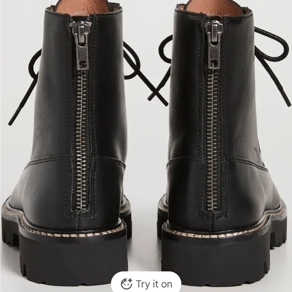 Madewell Citywalk Lugsole Lace-Up Black Leather Boots - Picture 10 of 11